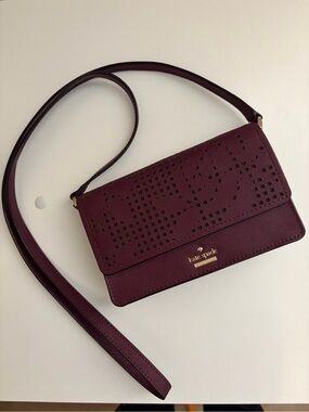 Kate Spade Cameron Street Plum Perforated Arielle Purse